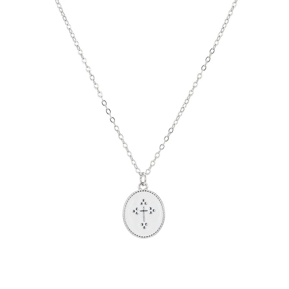 White Cross Necklace