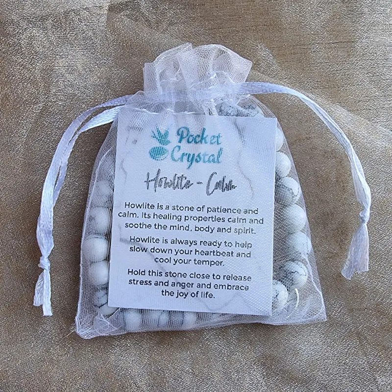 White Howlite Lotus Stretch Bracelet