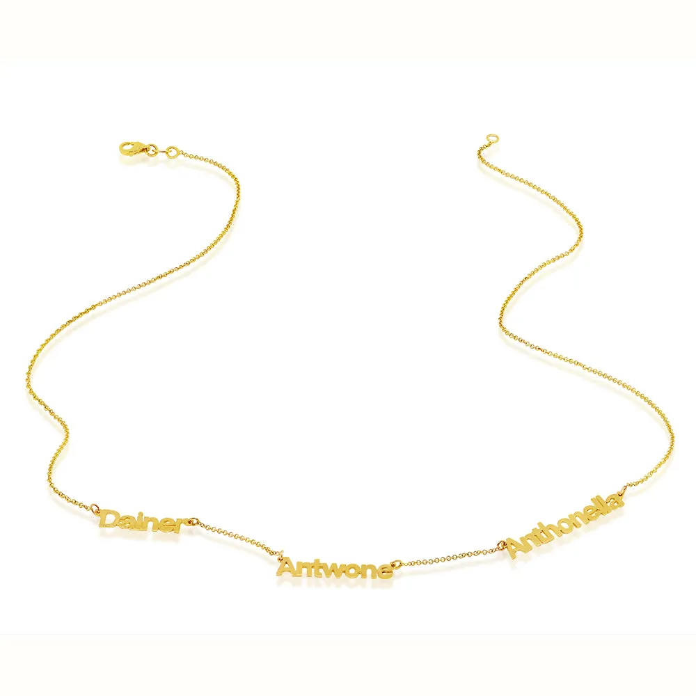 Women's Vermeil Custom Triple Name Necklace
