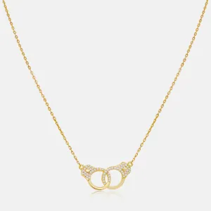 Women's Vermeil Micro Diamond Handcuffs Necklace
