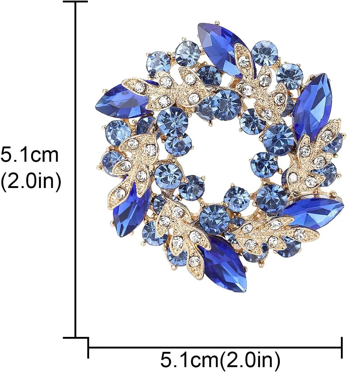 YOQUCOL Austrian Crystal Flower Brooch Pin for Women Cloth Jewelry Accessories