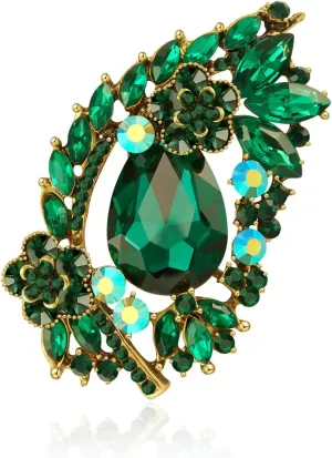 YOQUCOL Rhinestone Crystal Brooches and Pins for Women Vintage Flower Brooch Dress Hat Sweater Shawl Decoration